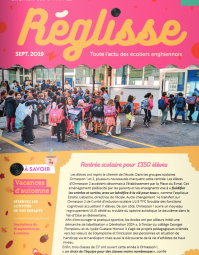 Toute l'actualité des écoliers enghiennois dans le magazine municipal Réglisse numéro 6