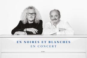 Photo en noir et blanc des deux musiciens