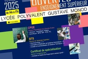 affiche lycée portes ouvertes affiche lycée Gustave monod  portes ouvertes 